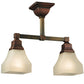 Meyda Lighting Bungalow 17" 2-Light Burnished Copper Semi-flush Mount Ceiling Light With White Alabaster Shade Glass