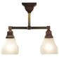 Meyda Lighting Bungalow 17" 2-Light Burnished Copper Semi-flush Mount Ceiling Light With White Alabaster Shade Glass