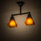 Meyda Lighting Bungalow 17" 2-Light Timeless Bronze Semi-flush Mount Light With Frosted Amber Shade Glass