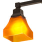 Meyda Lighting Bungalow 17" 2-Light Timeless Bronze Semi-flush Mount Light With Frosted Amber Shade Glass