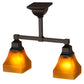 Meyda Lighting Bungalow 17" 2-Light Timeless Bronze Semi-flush Mount Light With Frosted Amber Shade Glass