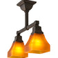 Meyda Lighting Bungalow 17" 2-Light Timeless Bronze Semi-flush Mount Light With Frosted Amber Shade Glass