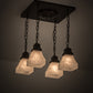 Meyda Lighting Bungalow 23" 4-Light Mahogany Bronze Flush Mount Light With White Alabaster Art Shade Glass