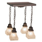 Meyda Lighting Bungalow 23" 4-Light Mahogany Bronze Flush Mount Light With White Alabaster Art Shade Glass
