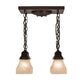 Meyda Lighting Bungalow 23" 4-Light Mahogany Bronze Flush Mount Light With White Alabaster Art Shade Glass