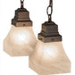 Meyda Lighting Bungalow 23" 4-Light Mahogany Bronze Flush Mount Light With White Alabaster Art Shade Glass