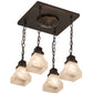 Meyda Lighting Bungalow 23" 4-Light Mahogany Bronze Flush Mount Light With White Alabaster Art Shade Glass