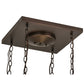 Meyda Lighting Bungalow 23" 4-Light Mahogany Bronze Flush Mount Light With White Alabaster Art Shade Glass