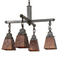 Meyda Lighting Bungalow 24" 4-Light Mahogany Bronze Chandelier With Amber Mica Shade Glass