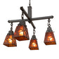 Meyda Lighting Bungalow 24" 4-Light Mahogany Bronze Chandelier With Amber Mica Shade Glass