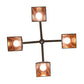 Meyda Lighting Bungalow 24" 4-Light Mahogany Bronze Chandelier With Amber Mica Shade Glass