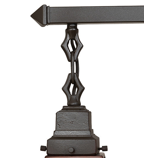 Meyda Lighting Bungalow 24" 4-Light Mahogany Bronze Chandelier With Amber Mica Shade Glass