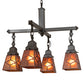 Meyda Lighting Bungalow 24" 4-Light Mahogany Bronze Chandelier With Amber Mica Shade Glass