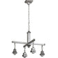 Meyda Lighting Bungalow 24" 4-Light Nickel Chandelier With White Alabaster Shade Glass