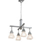 Meyda Lighting Bungalow 24" 4-Light Nickel Chandelier With White Alabaster Shade Glass