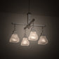 Meyda Lighting Bungalow 24" 4-Light Nickel Chandelier With White Alabaster Shade Glass