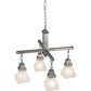 Meyda Lighting Bungalow 24" 4-Light Nickel Chandelier With White Alabaster Shade Glass