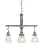 Meyda Lighting Bungalow 24" 4-Light Nickel Chandelier With White Alabaster Shade Glass