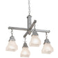 Meyda Lighting Bungalow 24" 4-Light Nickel Chandelier With White Alabaster Shade Glass