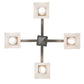 Meyda Lighting Bungalow 24" 4-Light Nickel Chandelier With White Alabaster Shade Glass