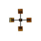 Meyda Lighting Bungalow 24" 4-Light Timeless Bronze Chandelier With Frosted Amber Shade Glass