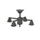 Meyda Lighting Bungalow 24" 4-Light Timeless Bronze Chandelier With Frosted Amber Shade Glass