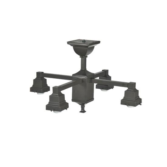 Meyda Lighting Bungalow 24" 4-Light Timeless Bronze Chandelier With Frosted Amber Shade Glass