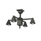 Meyda Lighting Bungalow 24" 4-Light Timeless Bronze Chandelier With Frosted Amber Shade Glass