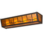 Meyda Lighting Bungalow 24" 4-Light Timeless Bronze Vanity Light With Amber Mica Shade Glass