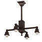 Meyda Lighting Bungalow 25" 4-Light Mahogany Bronze White Alabaster Swirl Chandelier With White Shade Glass