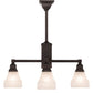 Meyda Lighting Bungalow 25" 4-Light Mahogany Bronze White Alabaster Swirl Chandelier With White Shade Glass