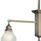 Meyda Lighting Bungalow 40" 2-Light Brushed Nickel Island Pendant Light With White Alabaster Shade Glass