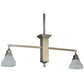Meyda Lighting Bungalow 40" 2-Light Brushed Nickel Island Pendant Light With White Alabaster Shade Glass