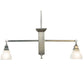 Meyda Lighting Bungalow 40" 2-Light Brushed Nickel Island Pendant Light With White Alabaster Shade Glass