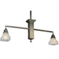 Meyda Lighting Bungalow 40" 2-Light Brushed Nickel Island Pendant Light With White Alabaster Shade Glass