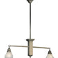 Meyda Lighting Bungalow 40" 2-Light Brushed Nickel Island Pendant Light With White Alabaster Shade Glass