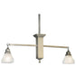 Meyda Lighting Bungalow 40" 2-Light Brushed Nickel Island Pendant Light With White Alabaster Shade Glass
