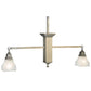 Meyda Lighting Bungalow 40" 2-Light Brushed Nickel Island Pendant Light With White Alabaster Shade Glass