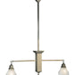Meyda Lighting Bungalow 40" 2-Light Brushed Nickel Island Pendant Light With White Alabaster Shade Glass