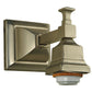 Meyda Lighting Bungalow 5" Brushed Nickel Wall Sconce With White Alabaster Swirl Shade Glass