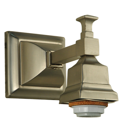 Meyda Lighting Bungalow 5" Brushed Nickel Wall Sconce With White Alabaster Swirl Shade Glass