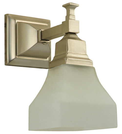 Meyda Lighting Bungalow 5" Brushed Nickel Wall Sconce With White Alabaster Swirl Shade Glass