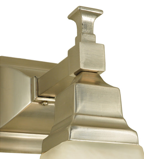 Meyda Lighting Bungalow 5" Brushed Nickel Wall Sconce With White Alabaster Swirl Shade Glass