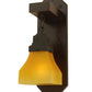 Meyda Lighting Bungalow 5" Chestnut Wall Sconce With Frosted Amber Shade Glass