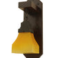 Meyda Lighting Bungalow 5" Chestnut Wall Sconce With Frosted Amber Shade Glass
