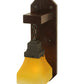 Meyda Lighting Bungalow 5" Chestnut Wall Sconce With Frosted Amber Shade Glass