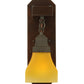 Meyda Lighting Bungalow 5" Chestnut Wall Sconce With Frosted Amber Shade Glass