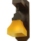 Meyda Lighting Bungalow 5" Chestnut Wall Sconce With Frosted Amber Shade Glass