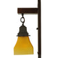 Meyda Lighting Bungalow 5" Chestnut Wall Sconce With Frosted Amber Shade Glass