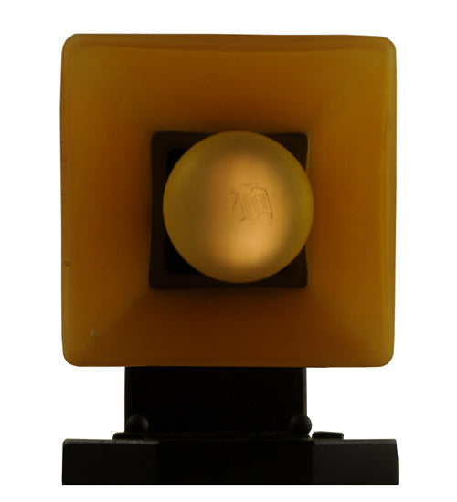 Meyda Lighting Bungalow 5" Chestnut Wall Sconce With Frosted Amber Shade Glass